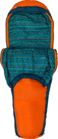 Marmot Banzai Trestles 35F/2°C Synthetic Sleeping Bag - Kids|-|Sac De Couchage Banzai Trestles 35F/2°C Synthétique Enfant -Marmot MAR 38480 7EMandarin 20Orange 20 20Denim 7Eopen
