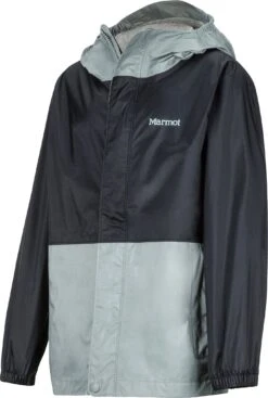 Marmot PreCip Eco Jacket - Kids|-|Manteau Léger PreCip Eco - Enfant -Marmot MAR 41000 7EBlack 20 20Grey 20Storm 7Eside