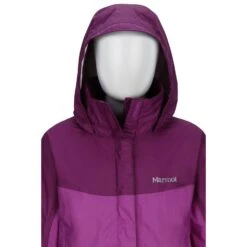 Marmot Girl's PreCip Jacket|-|Coquille PreCip Filles -Marmot MAR 55680 7ENeon 20Berry 20 20Grape 7EHood